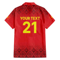 Kyrgyzstan Football Custom Family Matching Puletasi and Hawaiian Shirt Kazakh Pattern