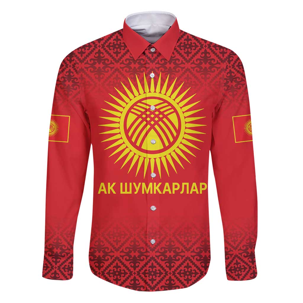 Kyrgyzstan Football Custom Family Matching Puletasi and Hawaiian Shirt Kazakh Pattern