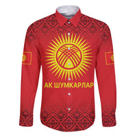 Kyrgyzstan Football Custom Family Matching Puletasi and Hawaiian Shirt Kazakh Pattern