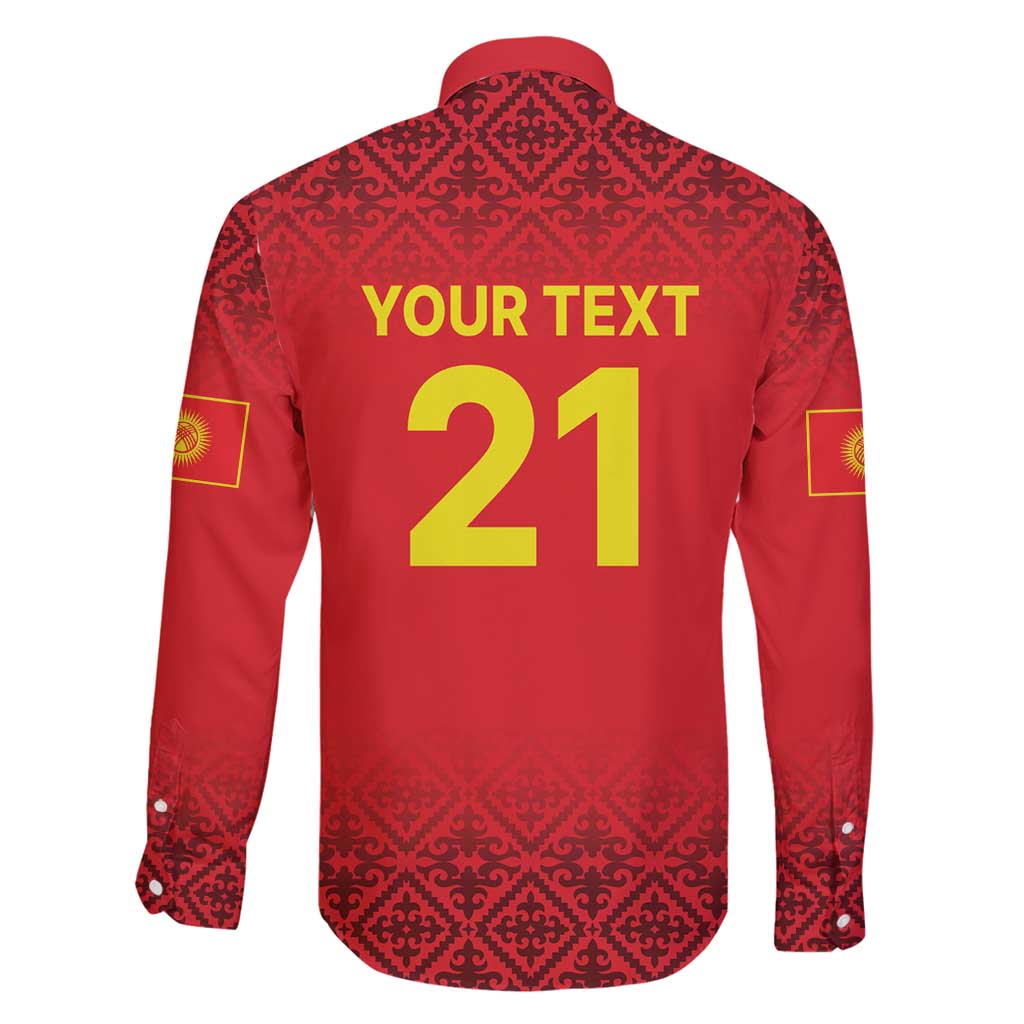 Kyrgyzstan Football Custom Family Matching Puletasi and Hawaiian Shirt Kazakh Pattern