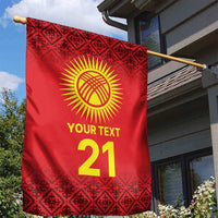 Kyrgyzstan Football Custom Garden Flag Kazakh Pattern