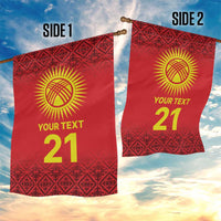 Kyrgyzstan Football Custom Garden Flag Kazakh Pattern