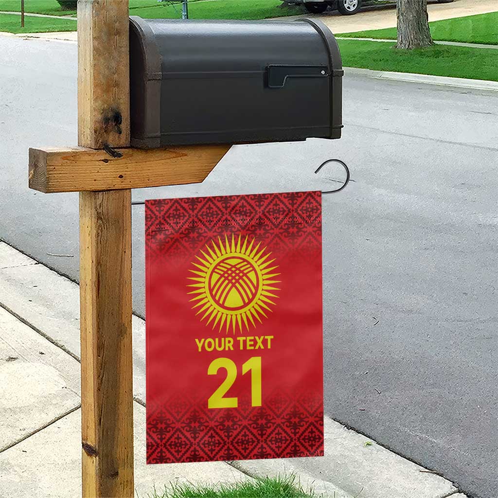 Kyrgyzstan Football Custom Garden Flag Kazakh Pattern