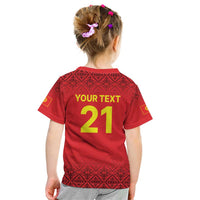 Kyrgyzstan Football Custom Kid T Shirt Kazakh Pattern