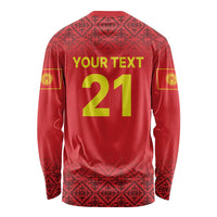 Kyrgyzstan Football Custom Long Sleeve Shirt Kazakh Pattern