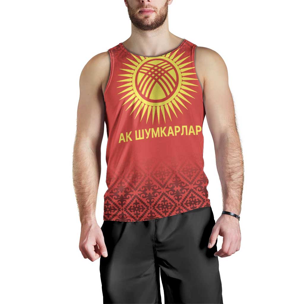 Kyrgyzstan Football Custom Men Tank Top Kazakh Pattern