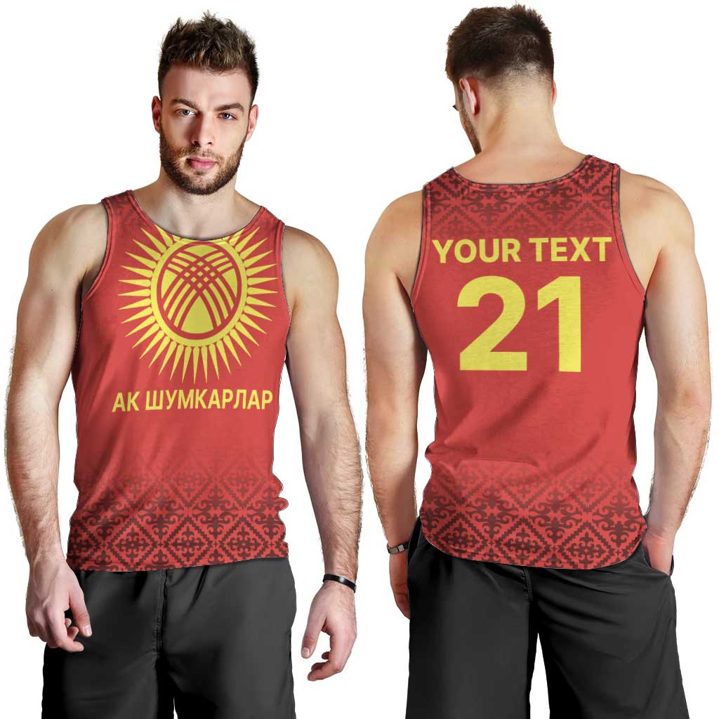 Kyrgyzstan Football Custom Men Tank Top Kazakh Pattern