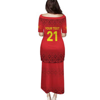 Kyrgyzstan Football Custom Puletasi Kazakh Pattern