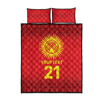 Kyrgyzstan Football Custom Quilt Bed Set Kazakh Pattern