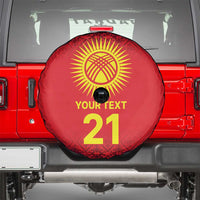 Kyrgyzstan Football Custom Spare Tire Cover Kazakh Pattern