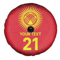 Kyrgyzstan Football Custom Spare Tire Cover Kazakh Pattern