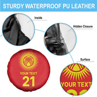 Kyrgyzstan Football Custom Spare Tire Cover Kazakh Pattern