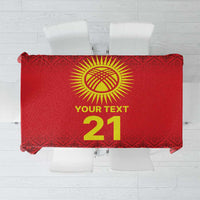 Kyrgyzstan Football Custom Tablecloth Kazakh Pattern
