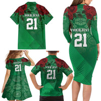 Turkmenistan 993 Custom Family Matching Long Sleeve Bodycon Dress and Hawaiian Shirt Turkmenistan Bitaraplygyn watanydyr