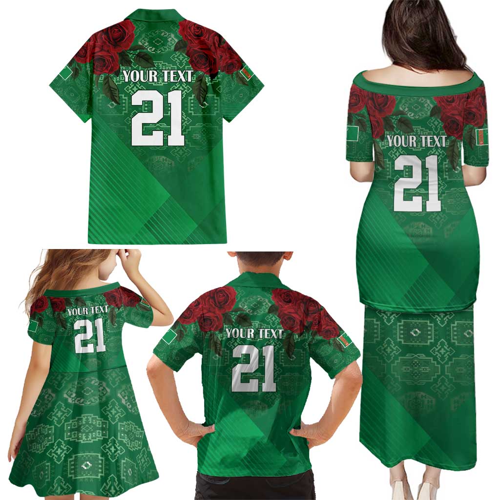 Turkmenistan 993 Custom Family Matching Puletasi and Hawaiian Shirt Turkmenistan Bitaraplygyn watanydyr