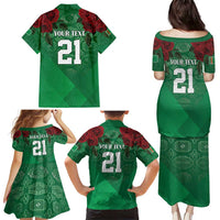 Turkmenistan 993 Custom Family Matching Puletasi and Hawaiian Shirt Turkmenistan Bitaraplygyn watanydyr