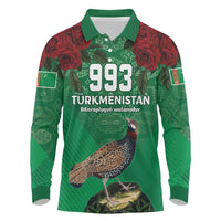 Turkmenistan 993 Custom Long Sleeve Polo Shirt Turkmenistan Bitaraplygyn watanydyr