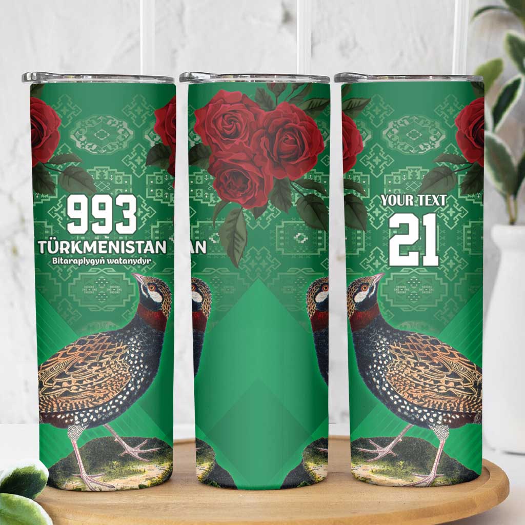Turkmenistan 993 Custom Skinny Tumbler Turkmenistan Bitaraplygyn watanydyr
