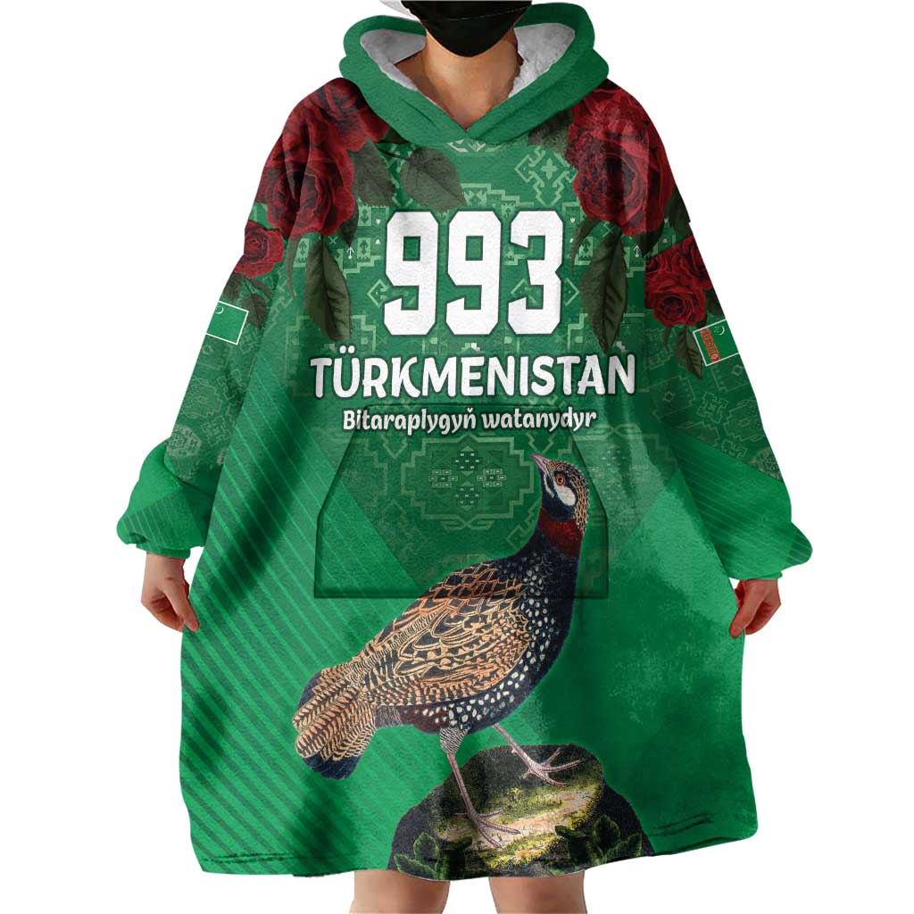 Turkmenistan 993 Custom Wearable Blanket Hoodie Turkmenistan Bitaraplygyn watanydyr