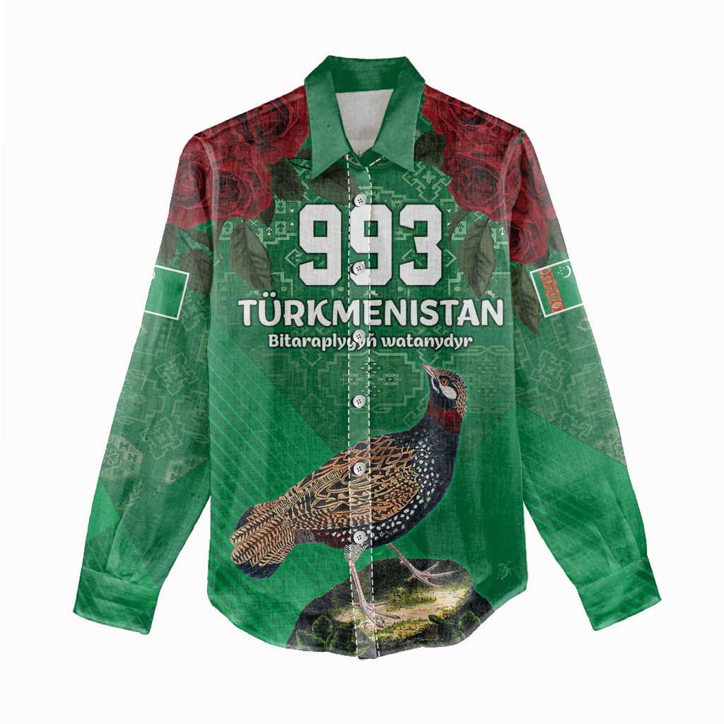 Turkmenistan 993 Custom Women Casual Shirt Turkmenistan Bitaraplygyn watanydyr