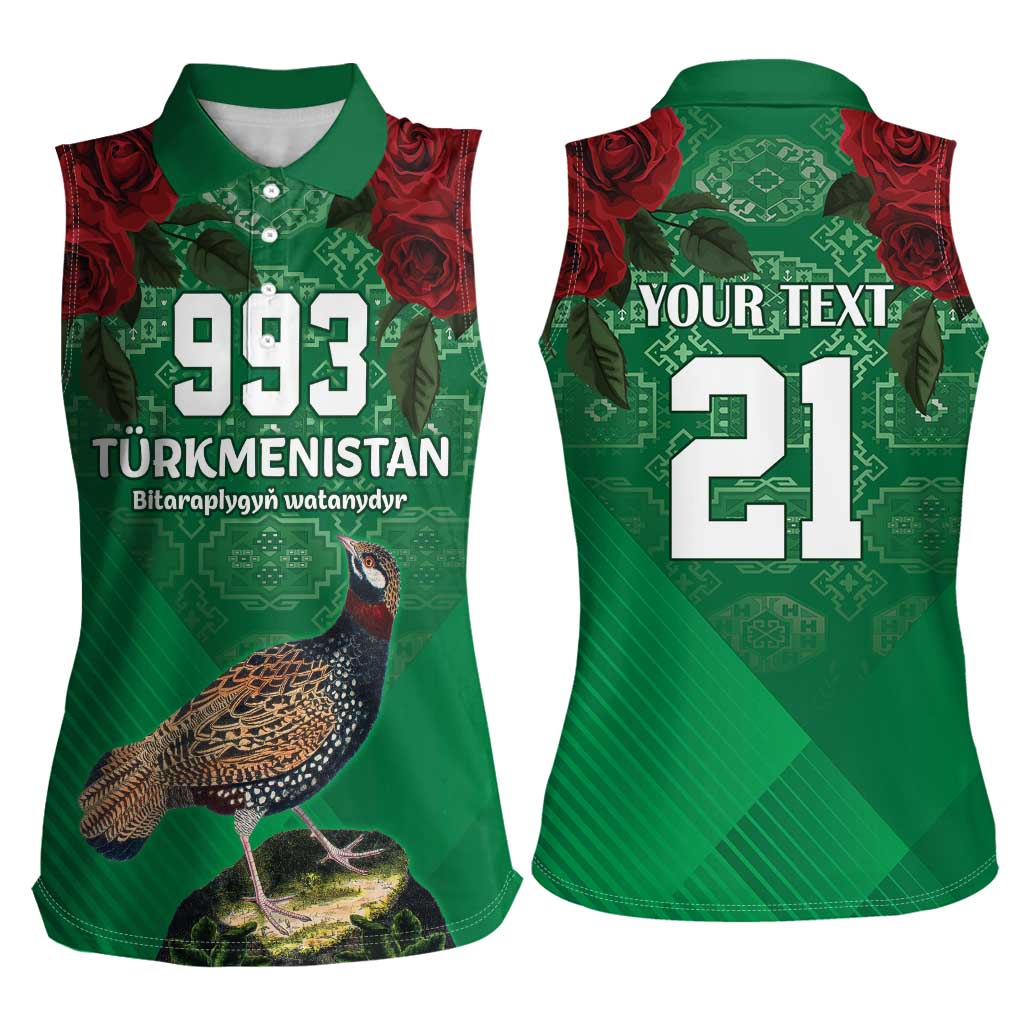 Turkmenistan 993 Custom Women Sleeveless Polo Shirt Turkmenistan Bitaraplygyn watanydyr