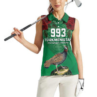 Turkmenistan 993 Custom Women Sleeveless Polo Shirt Turkmenistan Bitaraplygyn watanydyr