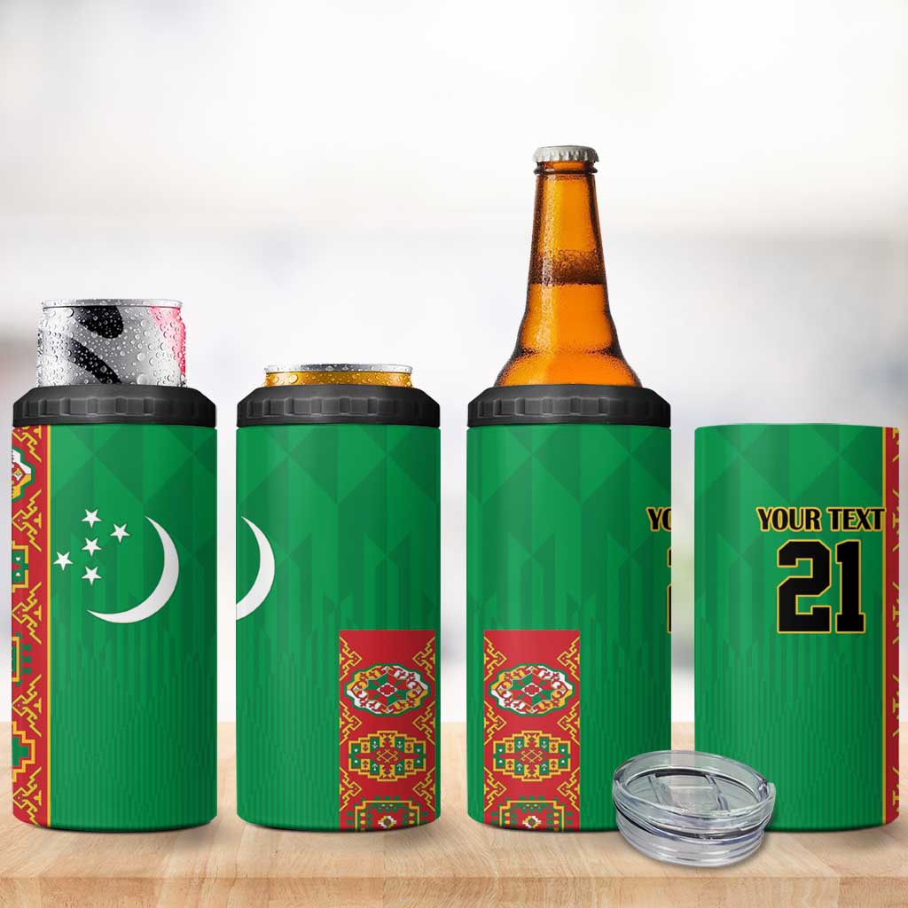 Turkmenistan Black Francolin Custom 4 in 1 Can Cooler Tumbler Turkmenistan Turkmenistanyn Baydagy