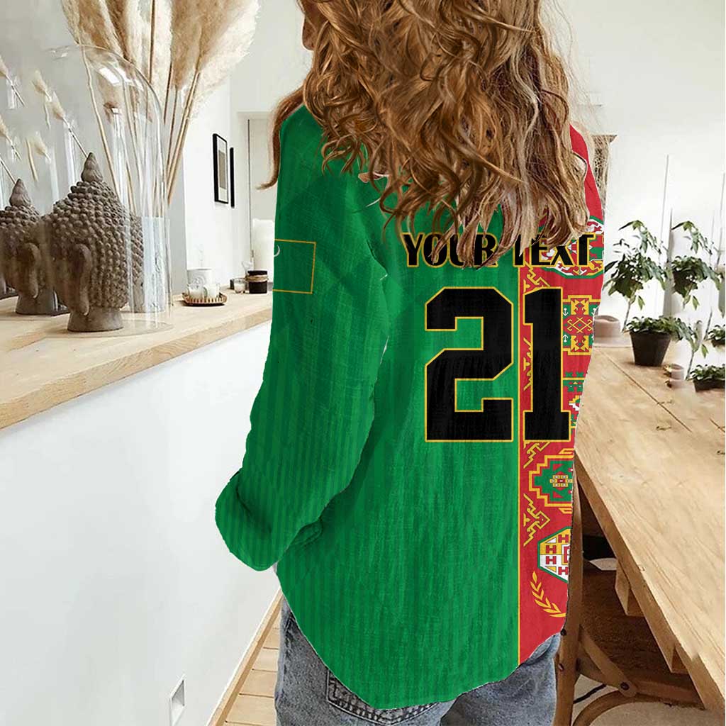 Turkmenistan Black Francolin Custom Women Casual Shirt Turkmenistan Turkmenistanyn Baydagy