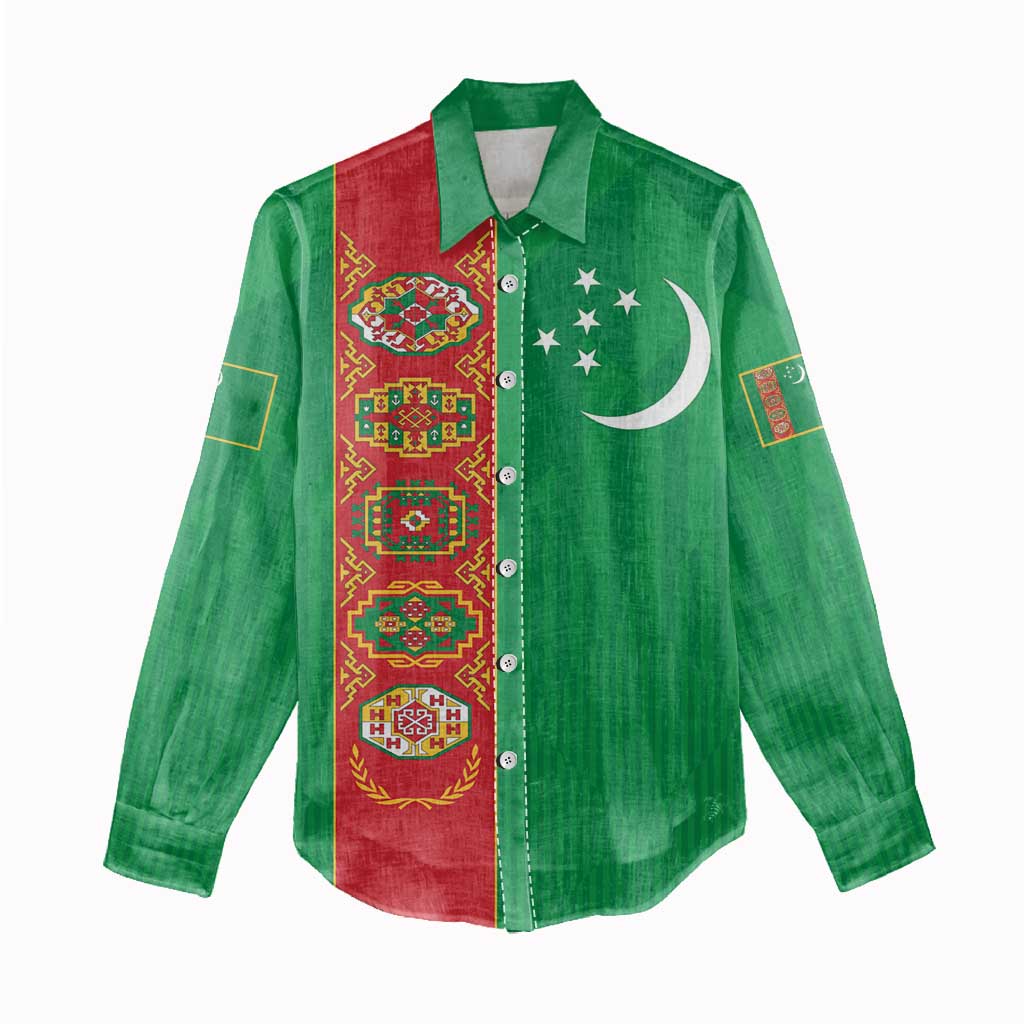 Turkmenistan Black Francolin Custom Women Casual Shirt Turkmenistan Turkmenistanyn Baydagy