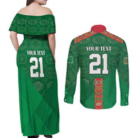 Turkmenistan Football Custom Couples Matching Off Shoulder Maxi Dress and Long Sleeve Button Shirt We Are The Champions
