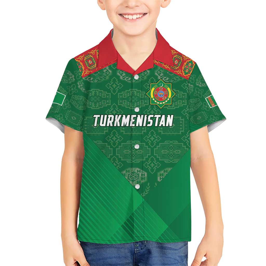 Turkmenistan Football Custom Family Matching Short Sleeve Bodycon Dress and Hawaiian Shirt We Are The Champions