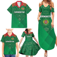Turkmenistan Football Custom Family Matching Summer Maxi Dress and Hawaiian Shirt We Are The Champions