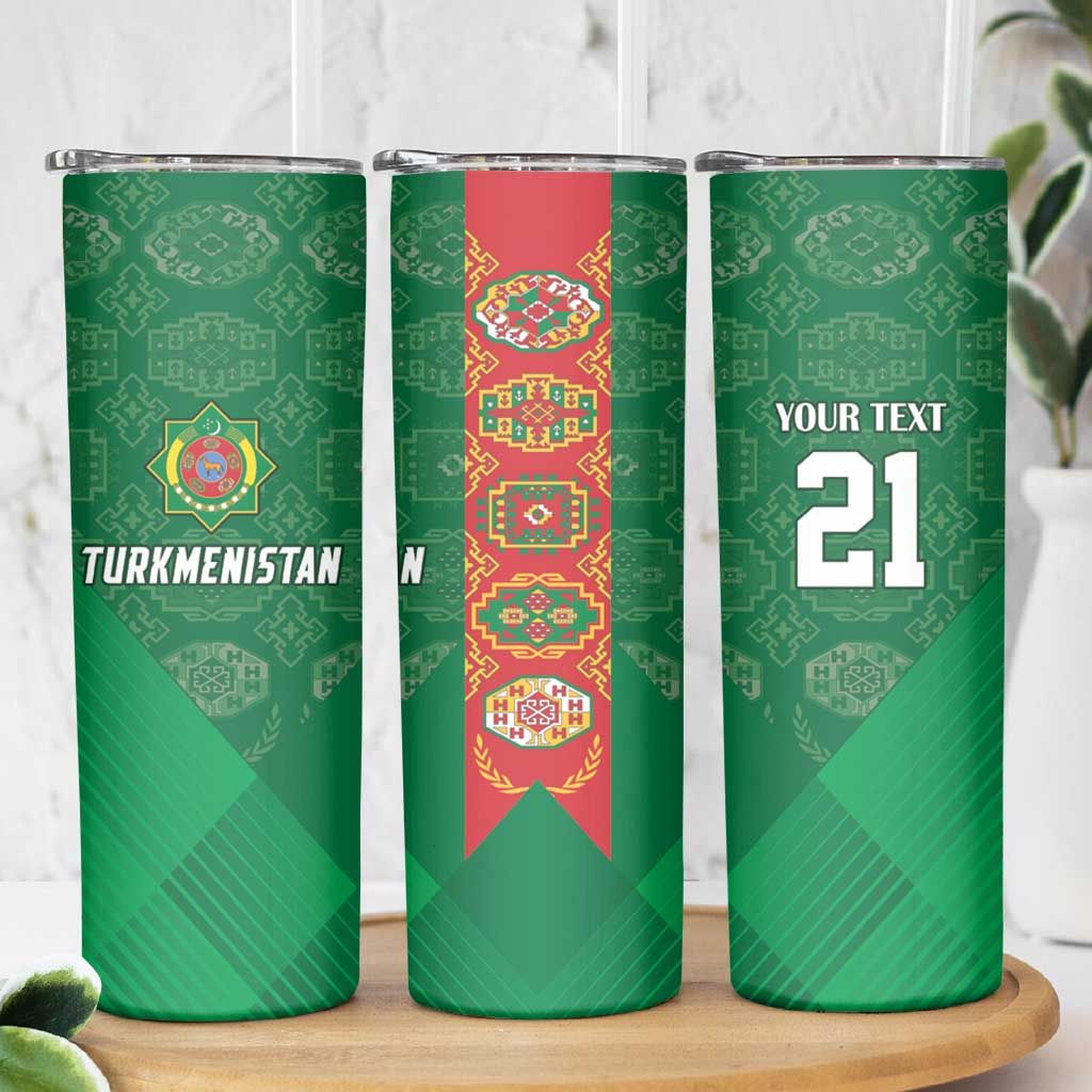 Turkmenistan Football Custom Skinny Tumbler We Are The Champions