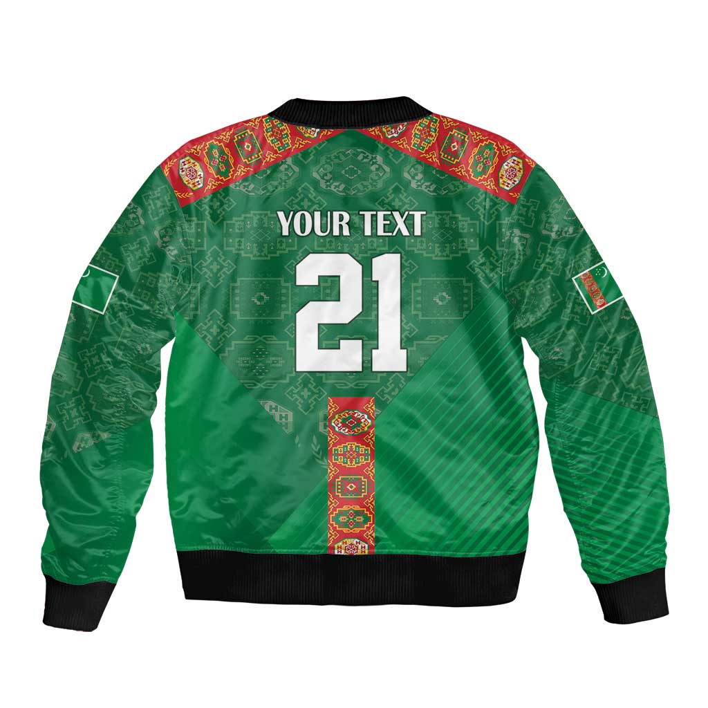 Turkmenistan Football Custom Sleeve Zip Bomber Jacket We Are The Champions