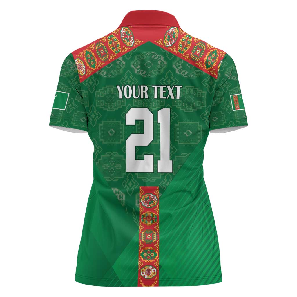 Turkmenistan Football Custom Women Polo Shirt We Are The Champions