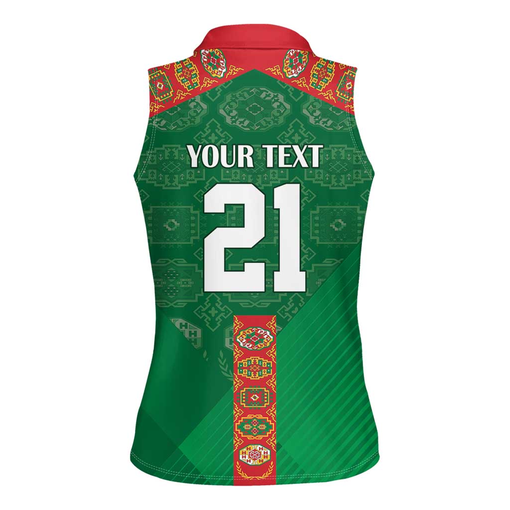Turkmenistan Football Custom Women Sleeveless Polo Shirt We Are The Champions