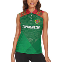 Turkmenistan Football Custom Women Sleeveless Polo Shirt We Are The Champions