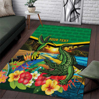 Jamica Hummingbird and Crocodiles Personalized Area Rug