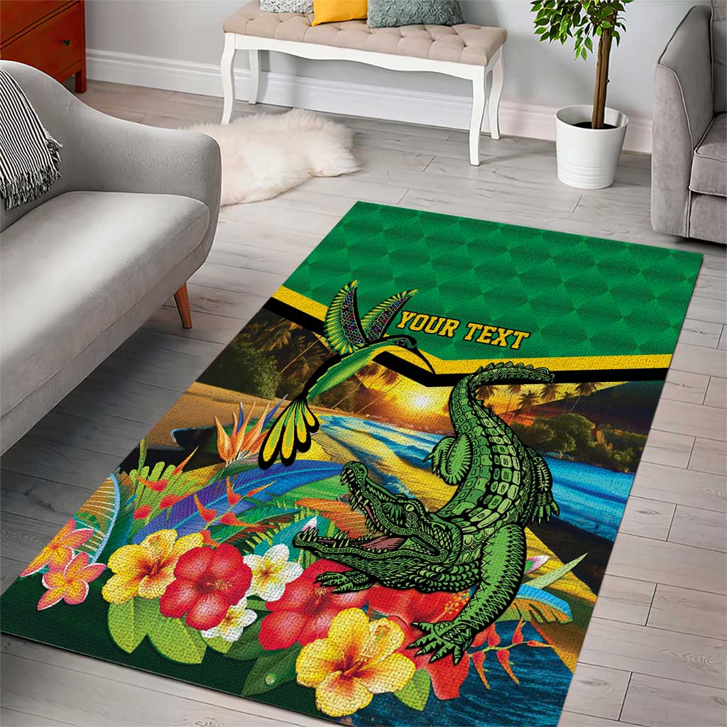 Jamica Hummingbird and Crocodiles Personalized Area Rug