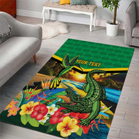Jamica Hummingbird and Crocodiles Personalized Area Rug