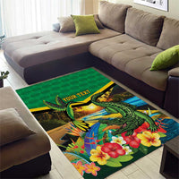 Jamica Hummingbird and Crocodiles Personalized Area Rug