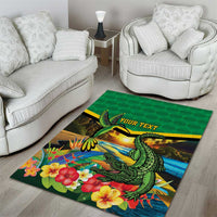 Jamica Hummingbird and Crocodiles Personalized Area Rug