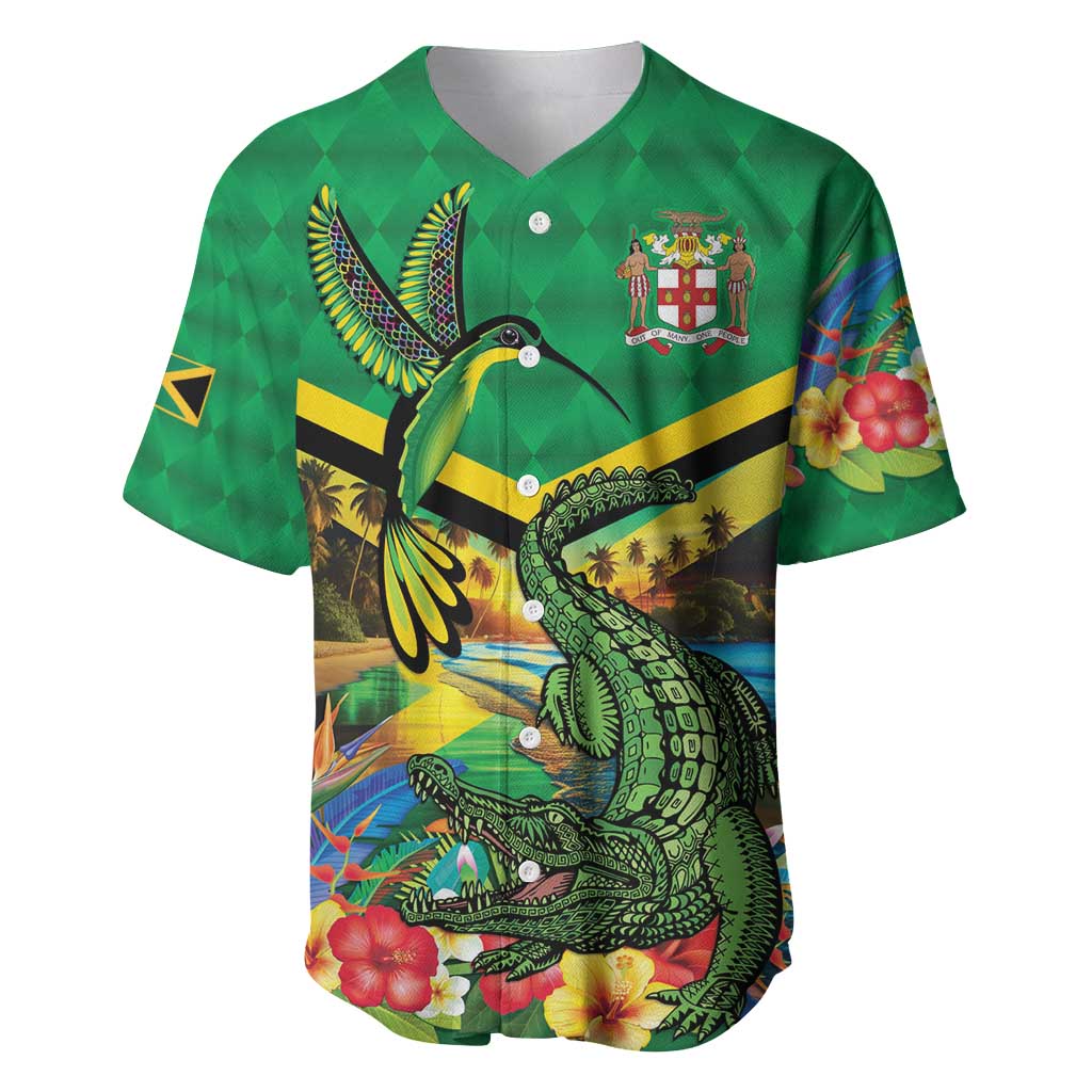 Jamica Hummingbird and Crocodiles Personalized Baseball Jersey