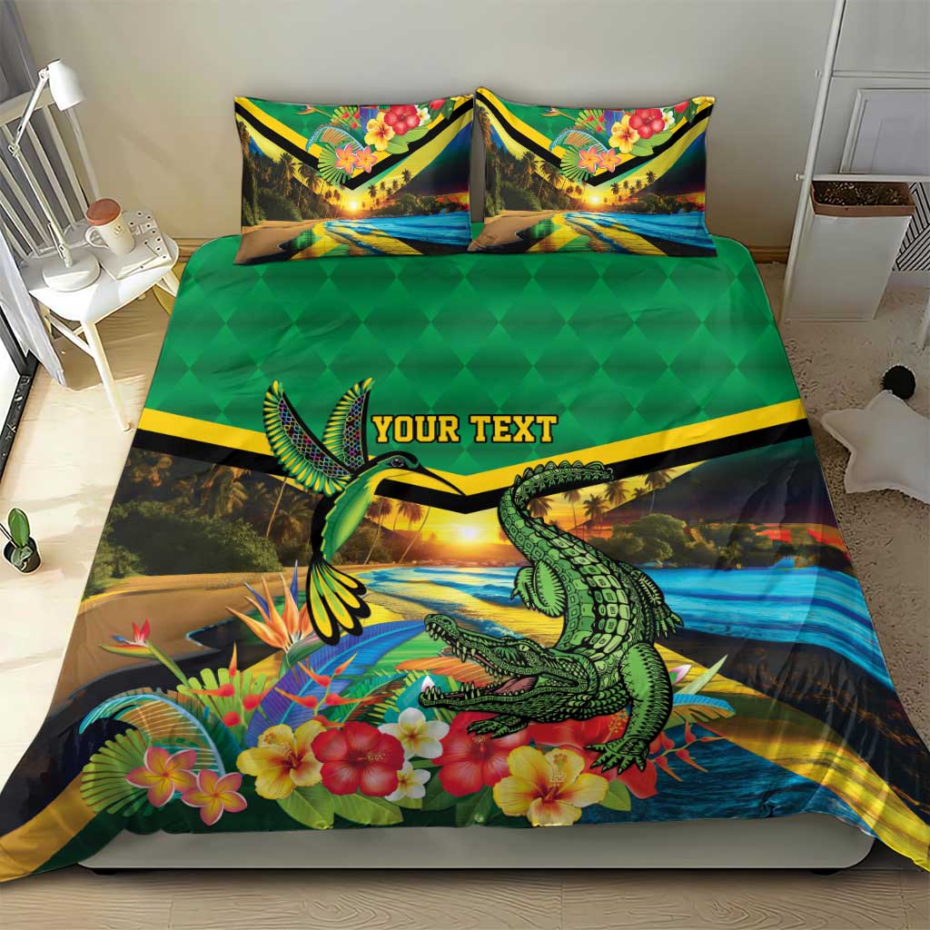 Jamica Hummingbird and Crocodiles Personalized Bedding Set