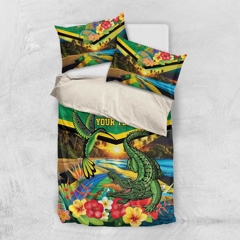 Jamica Hummingbird and Crocodiles Personalized Bedding Set