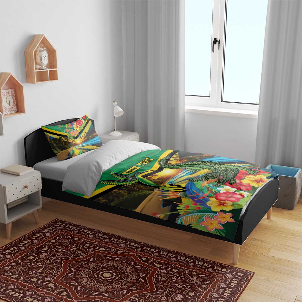 Jamica Hummingbird and Crocodiles Personalized Bedding Set