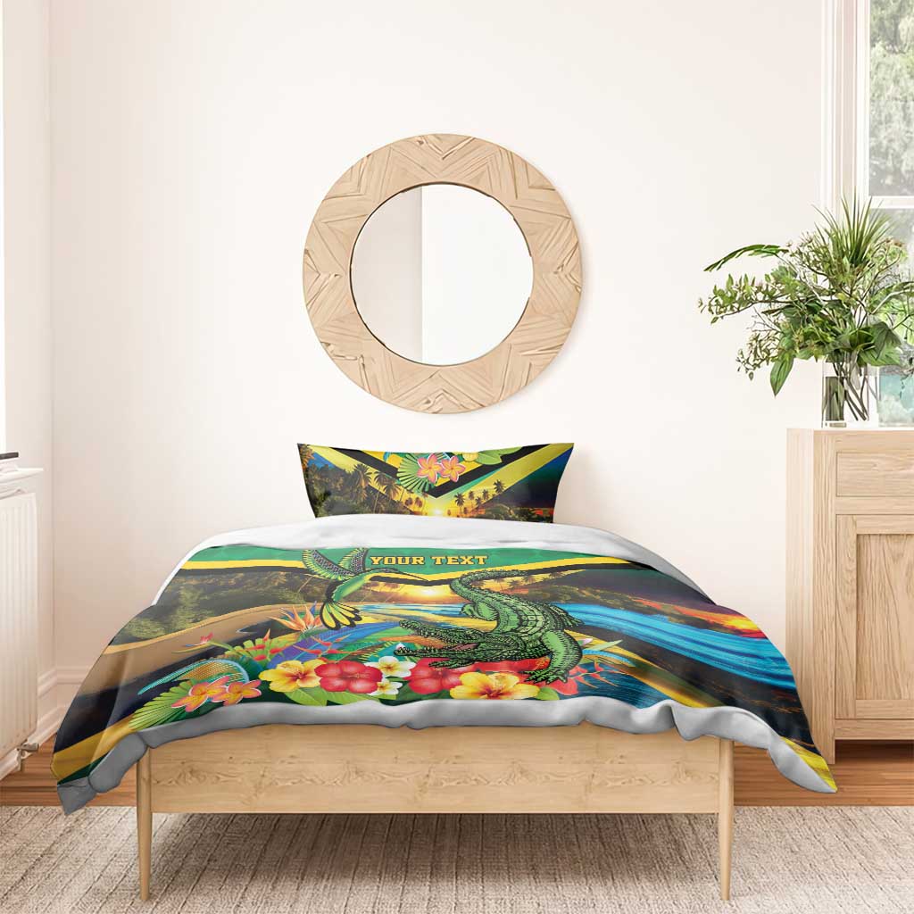 Jamica Hummingbird and Crocodiles Personalized Bedding Set