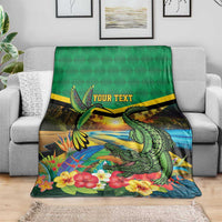 Jamica Hummingbird and Crocodiles Personalized Blanket