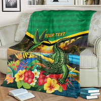 Jamica Hummingbird and Crocodiles Personalized Blanket