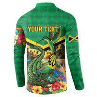Jamica Hummingbird and Crocodiles Personalized Button Sweatshirt
